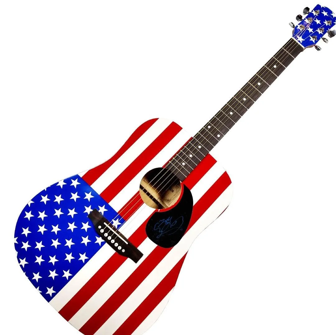 Billy Ray Cyrus Signed Autographed USA Acoustic Guitar, изображение 3