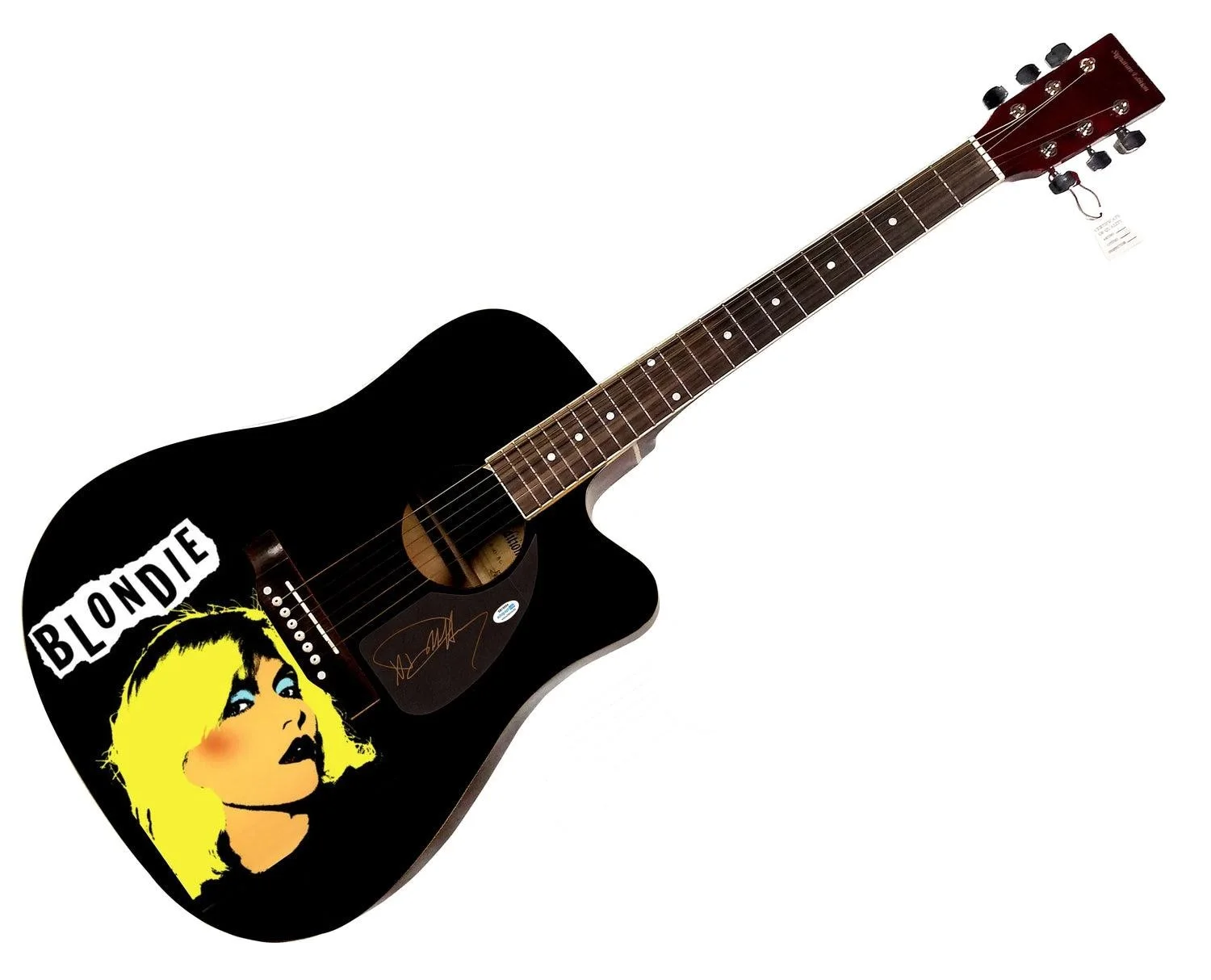 Blondie Debbie Harry Signed 1/1 Custom Graphics Guitar ACOA, image 3