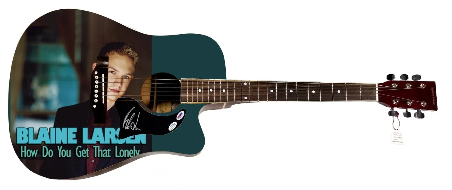 Blaine Larsen Autographed How Do You Get That Lonely Album LP CD Graphics 1/1 Gu, изображение 2