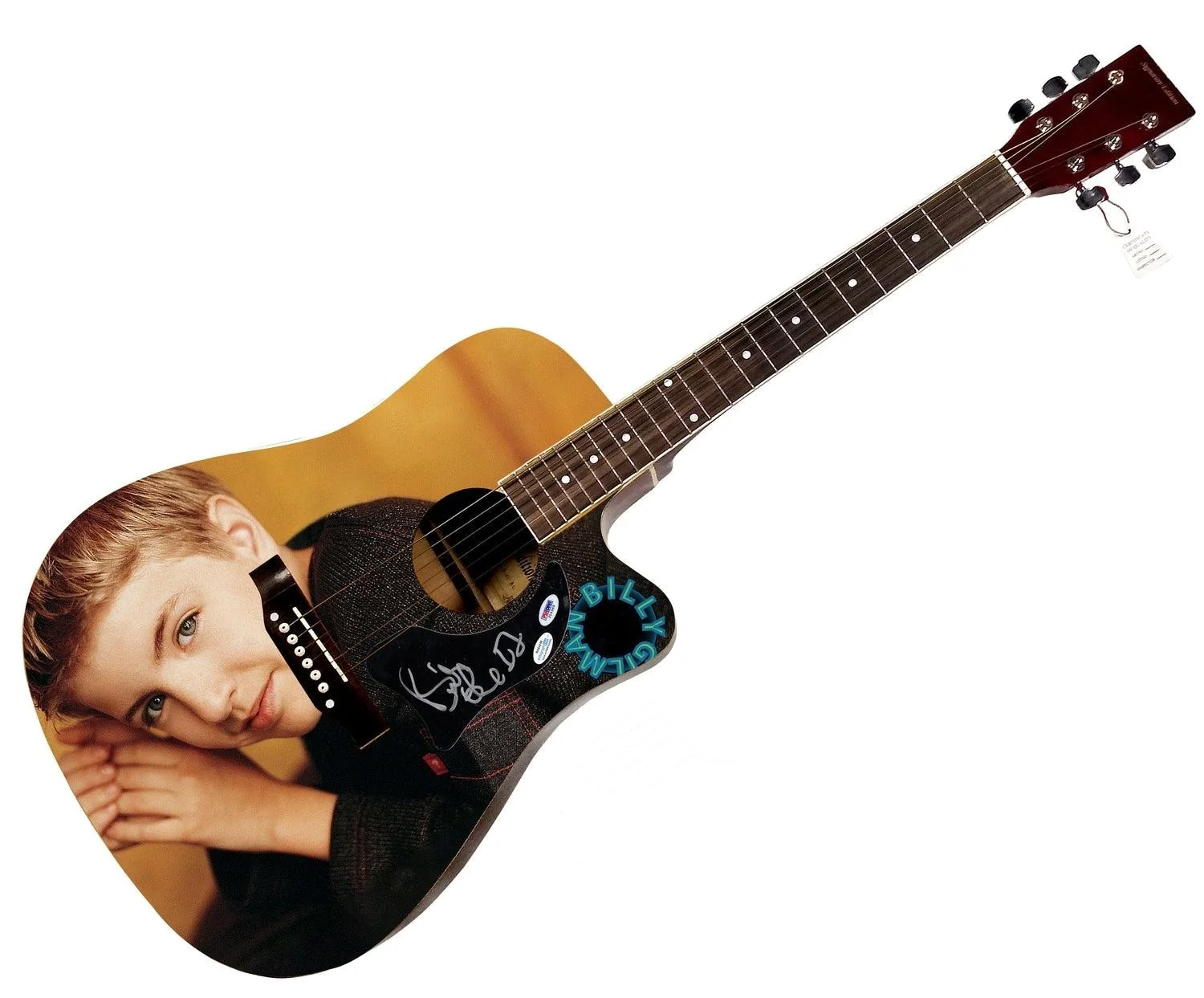 Billy Gilman Signed 1:1 Signature Edition Graphics Photo Guitar PSA, image 3