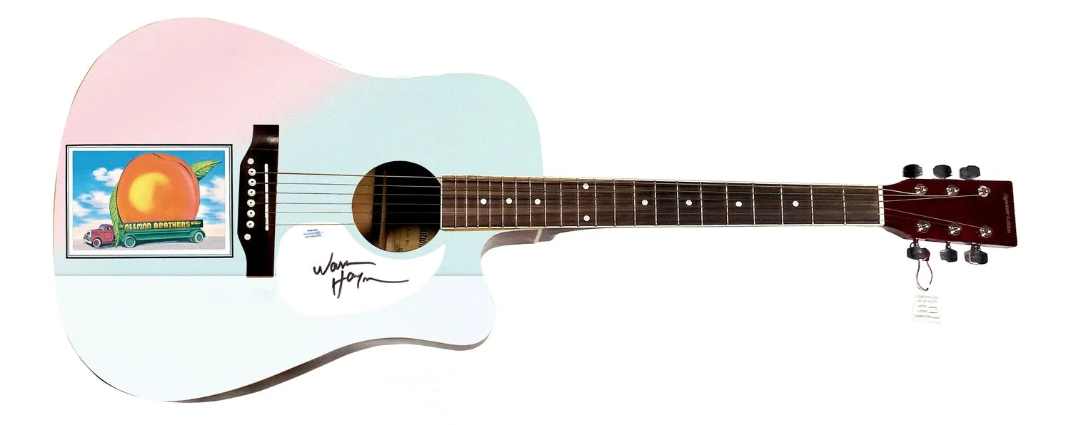 Allman Brothers Band Warren Haynes Signed 1:1 Graphics Photo Guitar ACOA, изображение 2