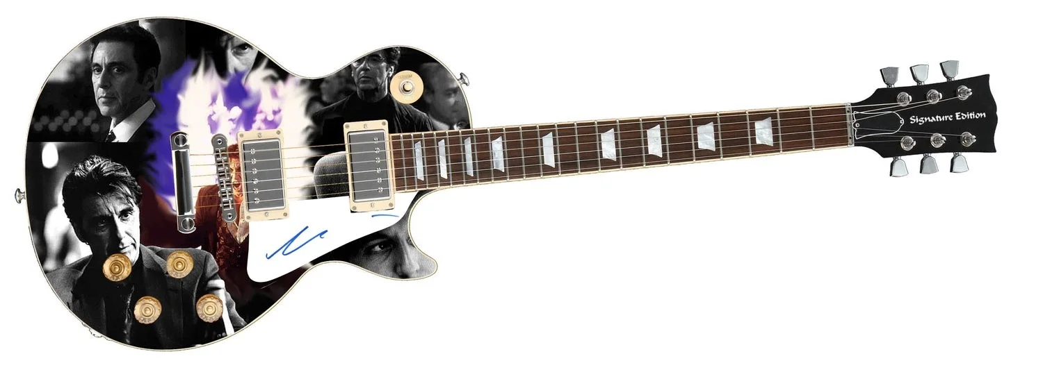 Al Pacino Signed Custom Graphics 1/1 Photo Guitar, image 2