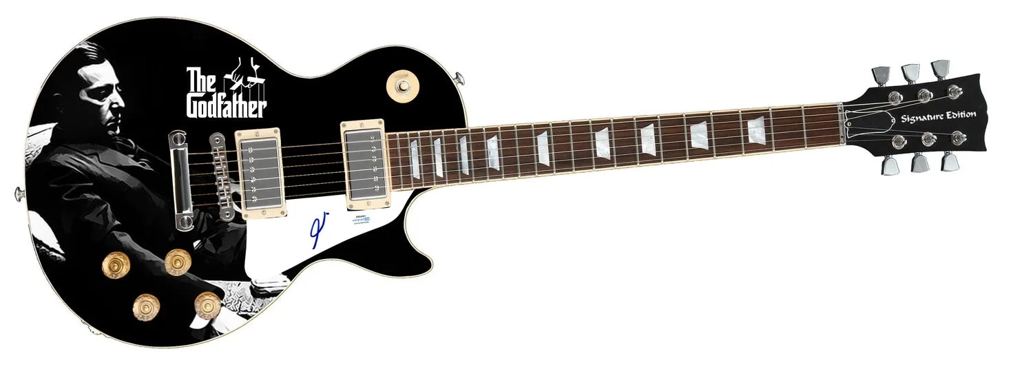 Al Pacino Signed Custom Graphics 1/1 Photo Guitar ACOA, image 2