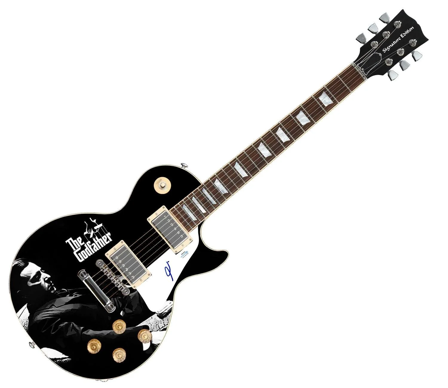 Al Pacino Signed Custom Graphics 1/1 Photo Guitar ACOA, image 3