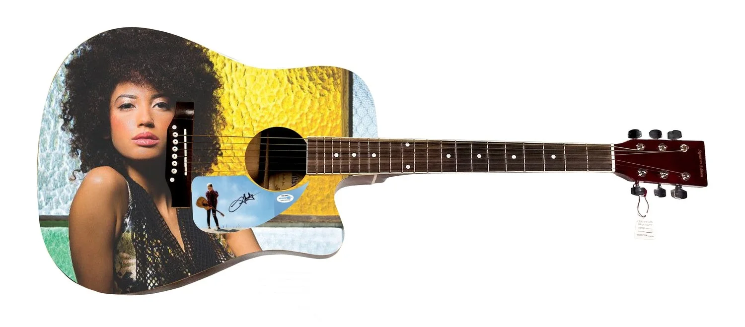 Andy Allo Signed Custom Graphics Photo Guitar ACOA, image 2
