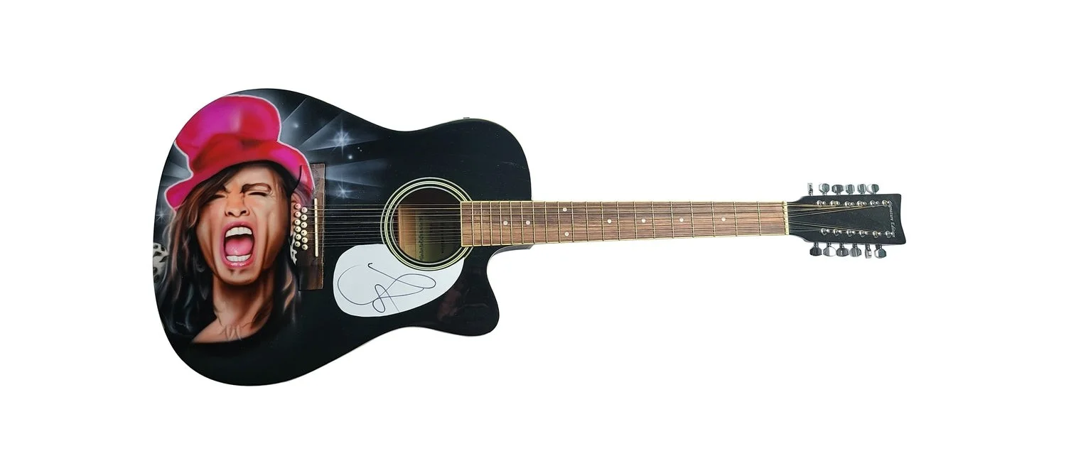 Aerosmith Steven Tyler Signed Hand Airbrushed 12-String Guitar, image 2