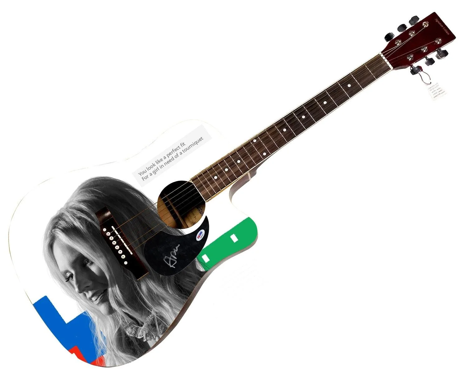 Aimee Mann Signed 1:1 Signature Edition Graphics Photo Guitar PSA, изображение 3