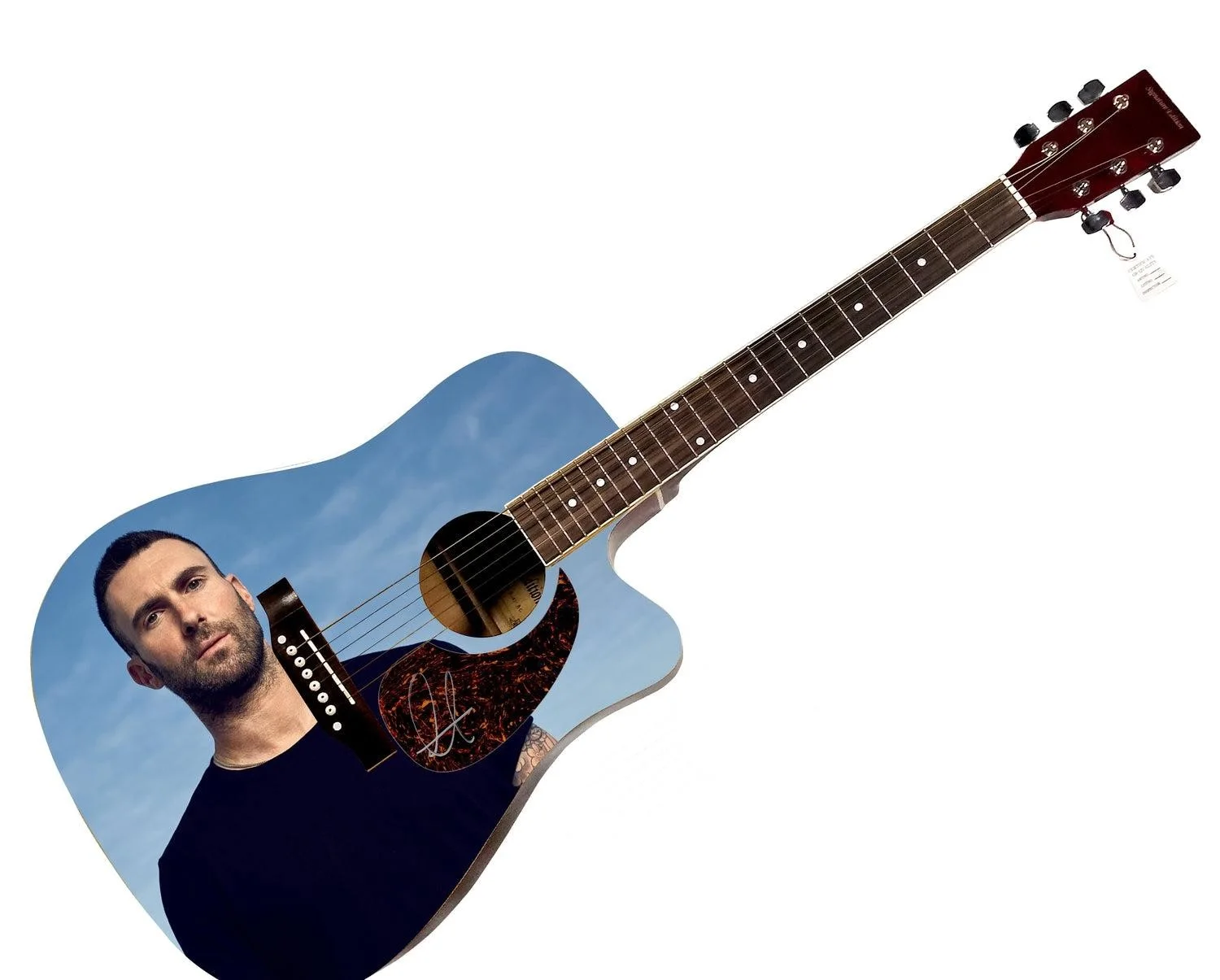 Adam Levine Maroon 5 Signed Autographed 1/1 Custom Graphics Photo Guitar, image 3