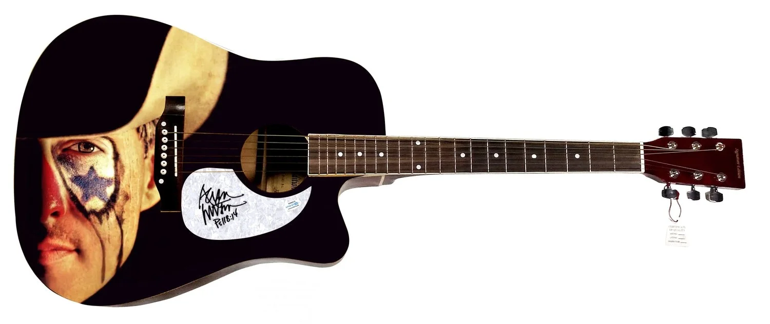 Aaron Watson Signed Custom Graphics 1/1 Acoustic Guitar, image 2