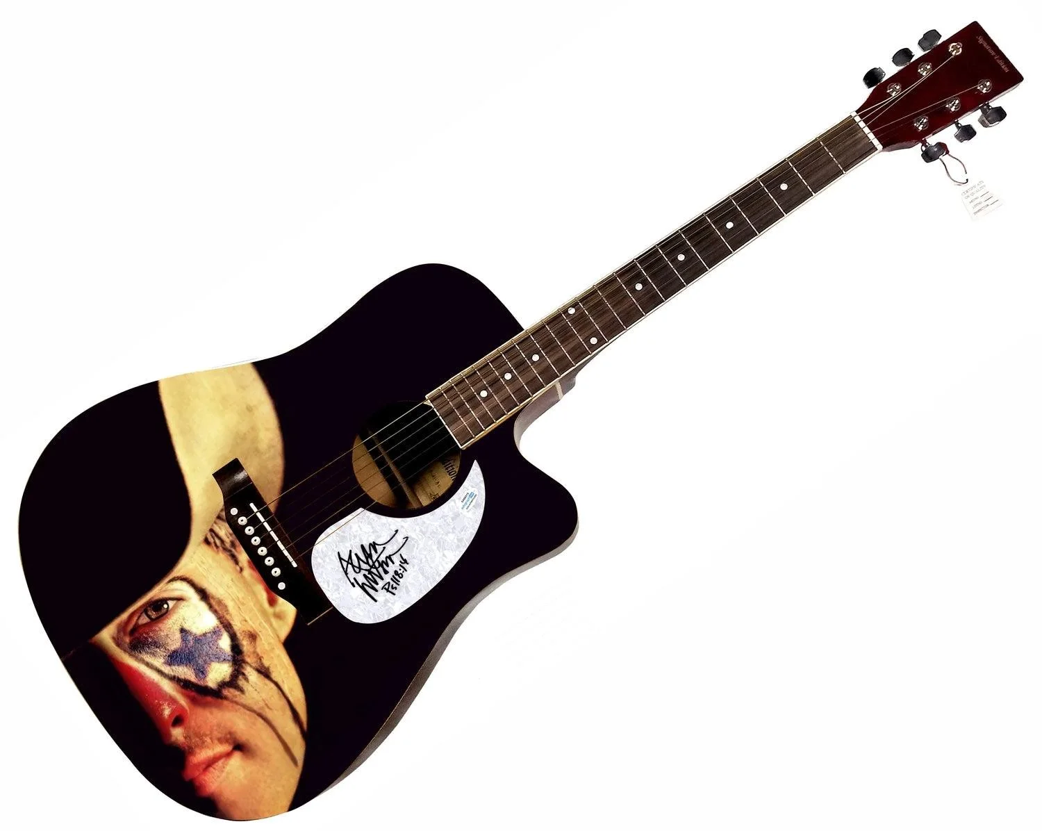 Aaron Watson Signed Custom Graphics 1/1 Acoustic Guitar, image 3