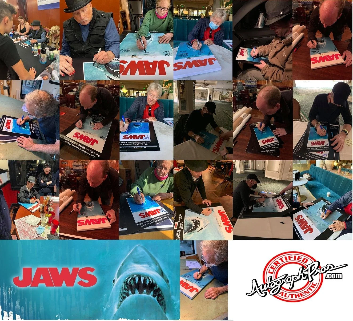 Jaws Cast x10 Signed Autographed 12x18 Poster ACOA Exact Video Proof ACOA, изображение 5
