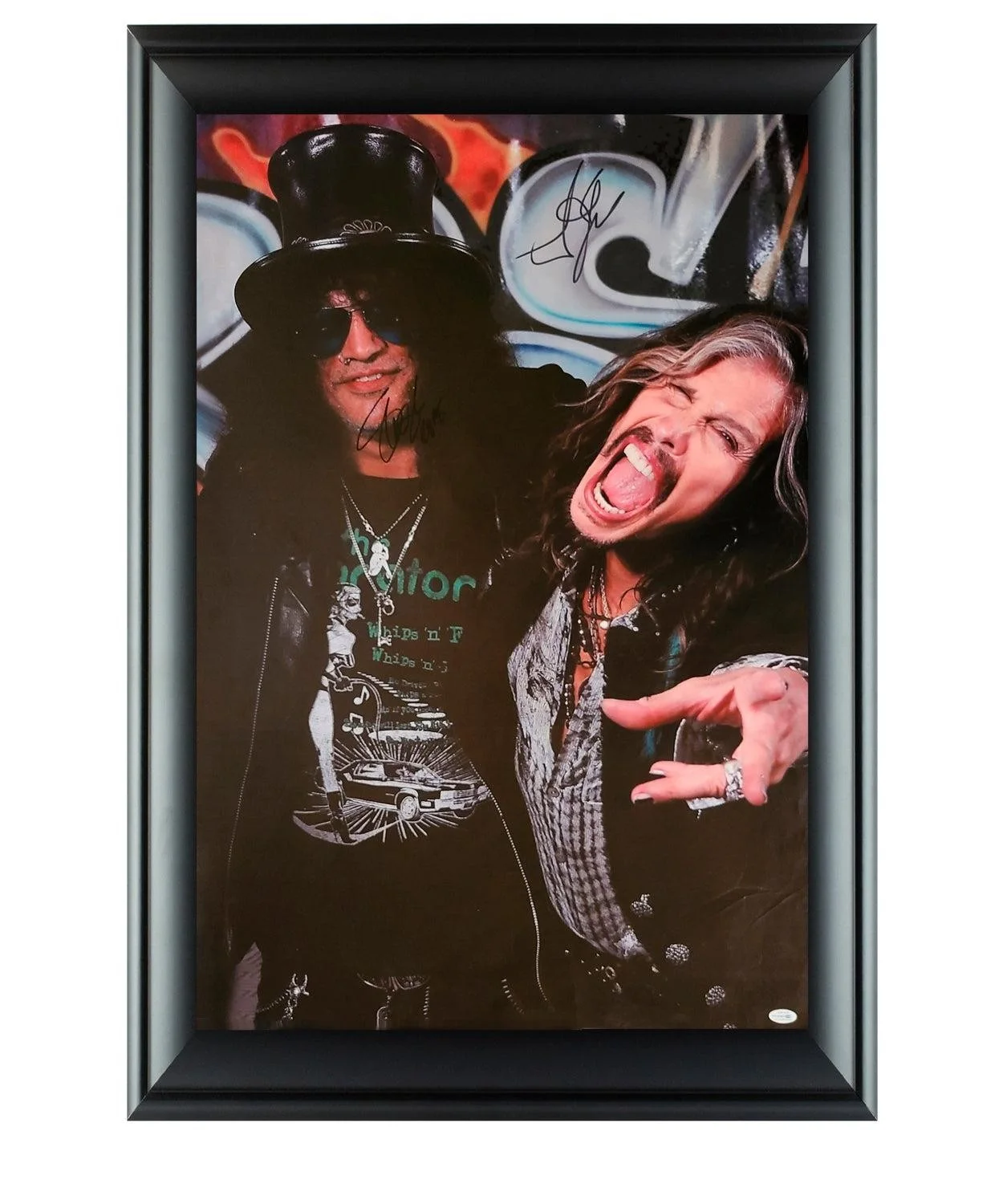 Aerosmith Steven Tyler Guns N Roses Slash Signed 24x36 Framed Canvas ACOA, image 5