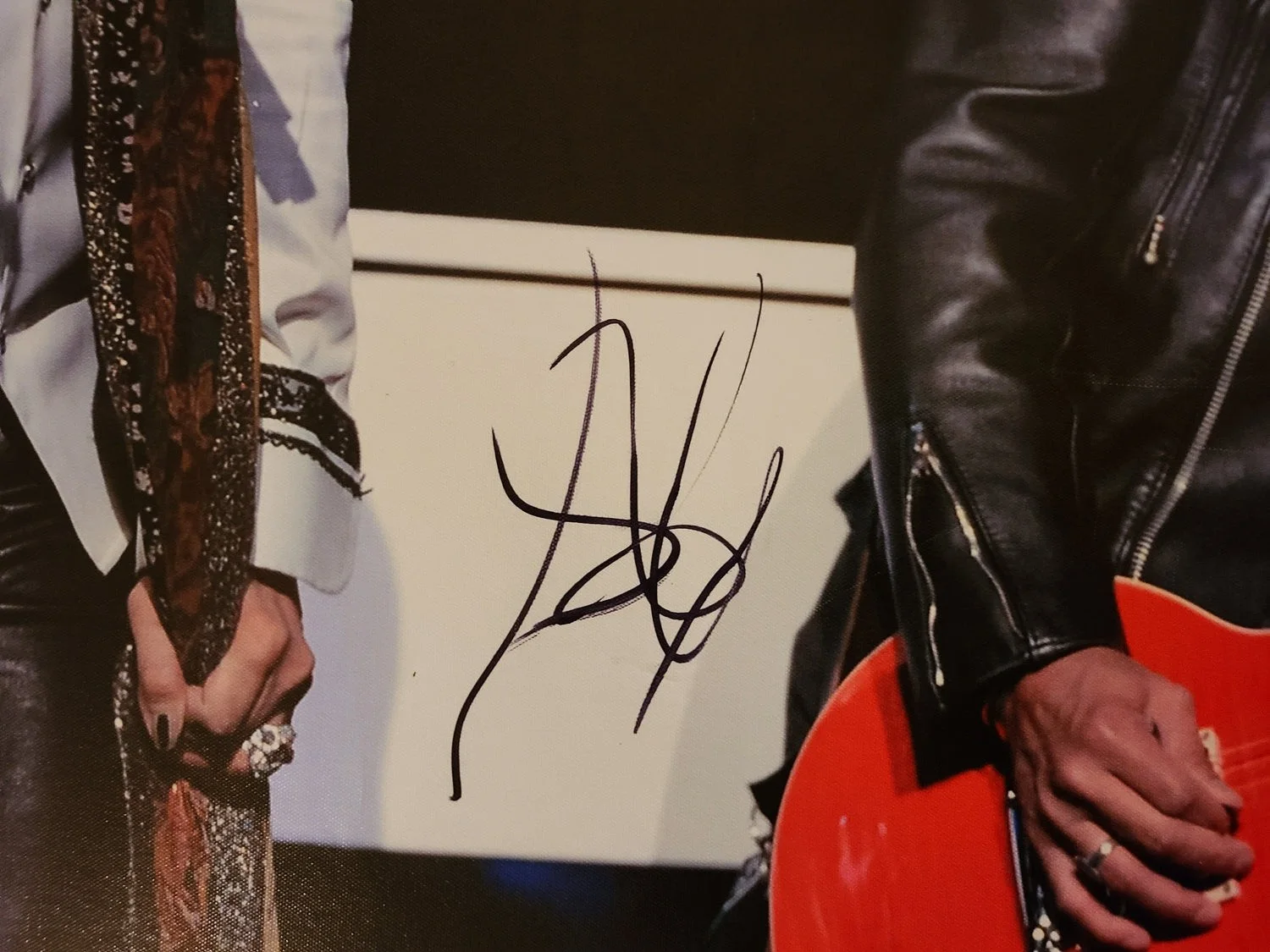 Aerosmith Steven Tyler Guns N Roses Slash Signed 24x36 Framed Canvas ACOA, image 2
