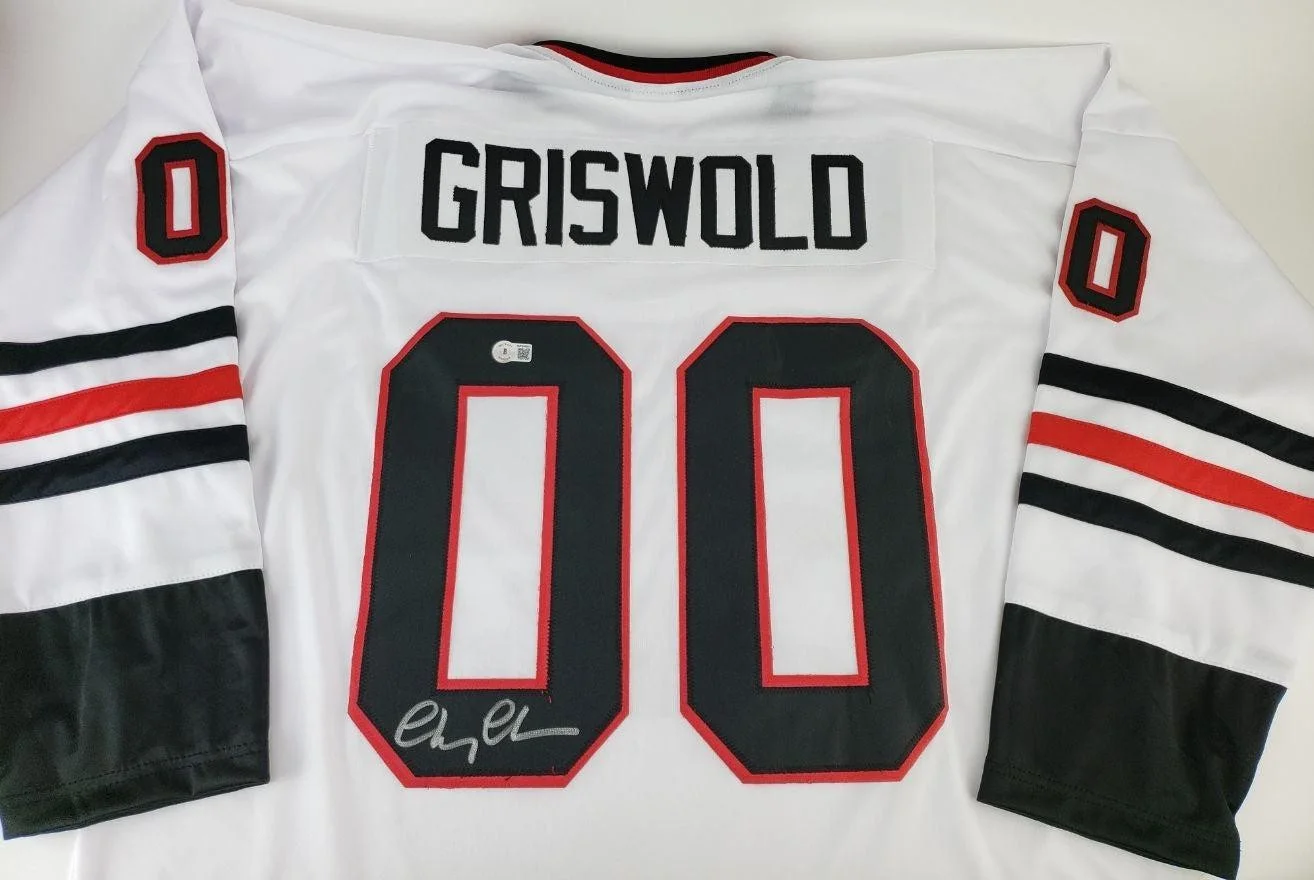 Chevy Chase Autographed Clark Griswold Christmas Vacation Movie Jersey BAS Witne, image 3