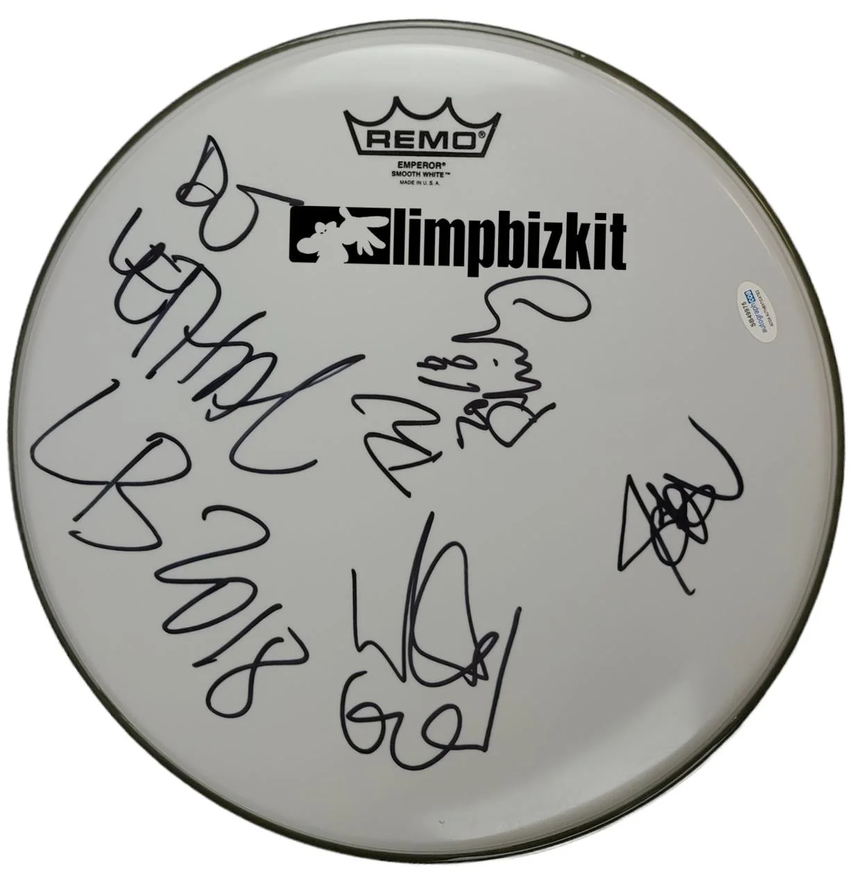 Limp Bizkit Signed 12 Inch Drum Head Drumhead ACOA, image 2