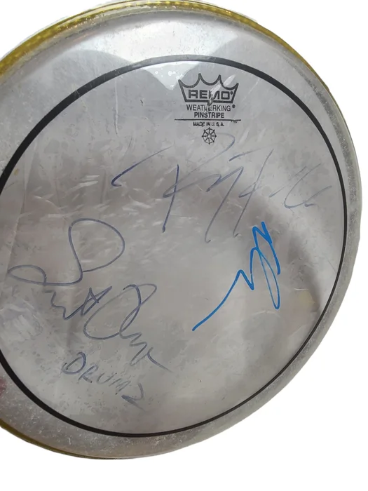 Jane's Addiction Signed Concert Used 12 Inch Drum Head Drumhead ACOA, изображение 3