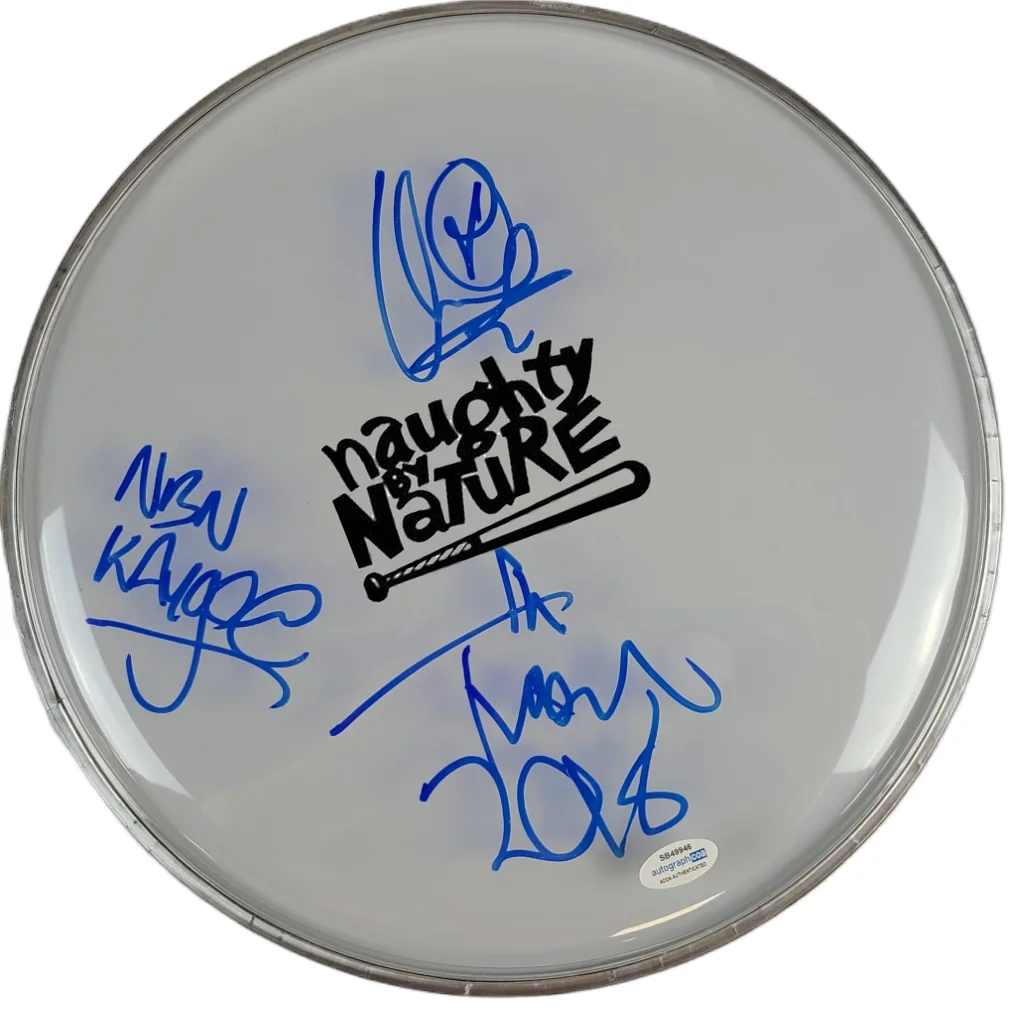 Naughty By Nature Signed Custom Framed Drum Head Drumhead Display ACOA, image 3