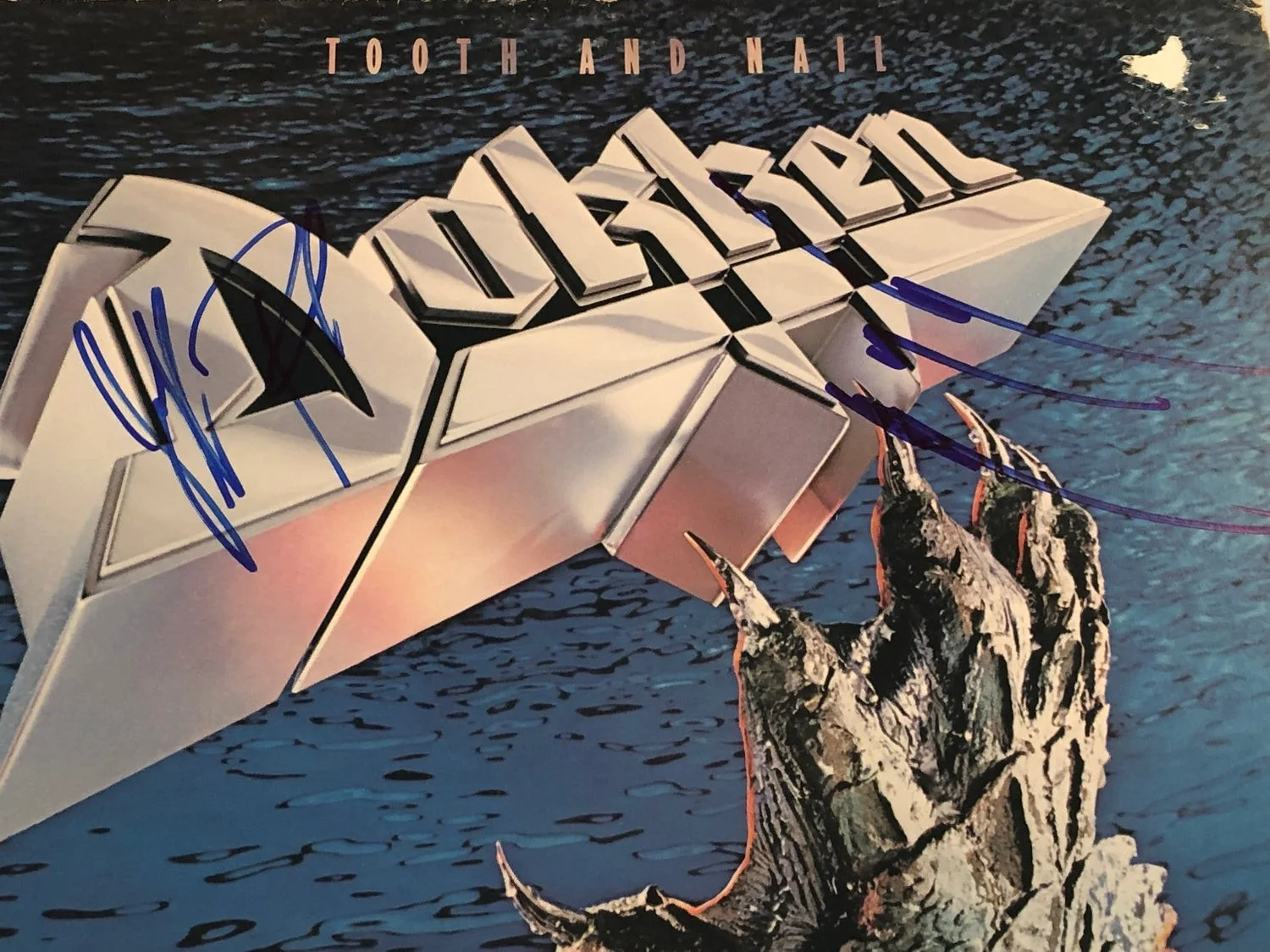 Dokken Tooth And Nail Signed Vinyl Album Lp PSA, изображение 2