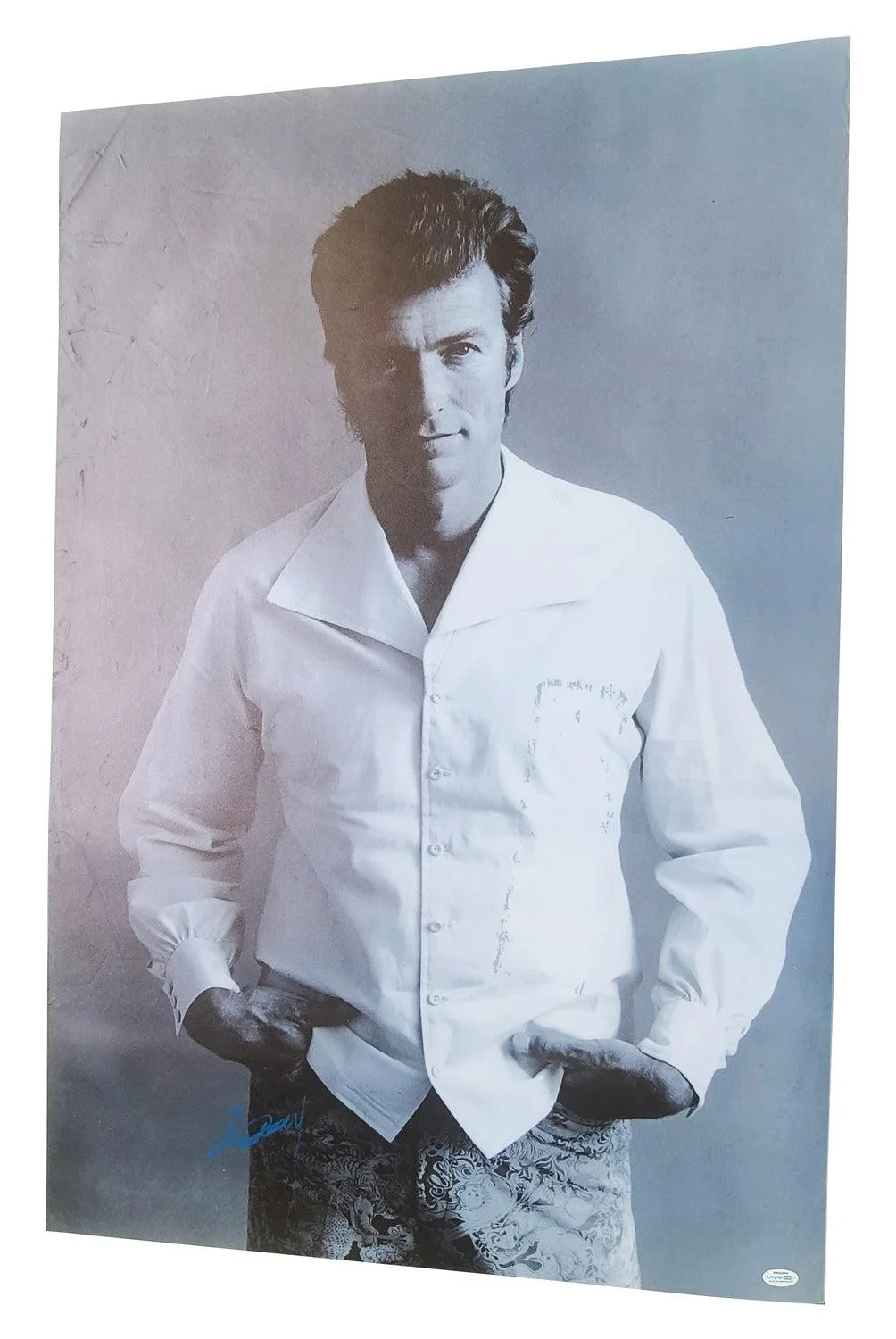 Clint Eastwood Signed Framed 24x36 Canvas Vintage Young Photo Print ACOA, изображение 3