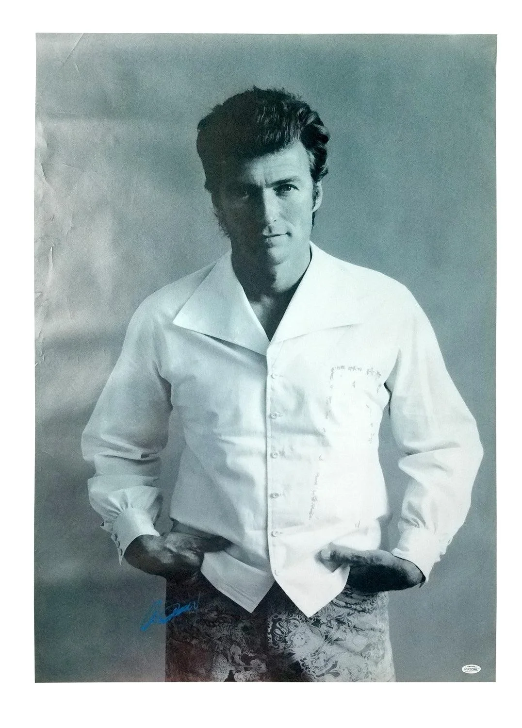 Clint Eastwood Signed Framed 24x36 Canvas Vintage Young Photo Print ACOA, изображение 4