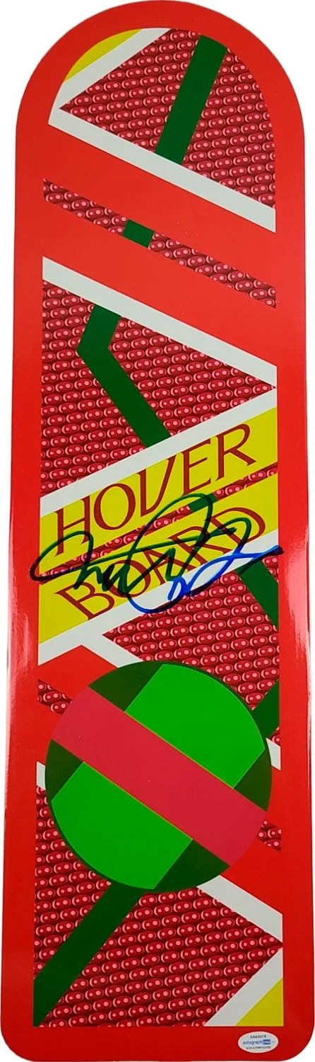Back To The Future 24x36 Michael J Fox Autographed Framed Hoverboard Display, image 2