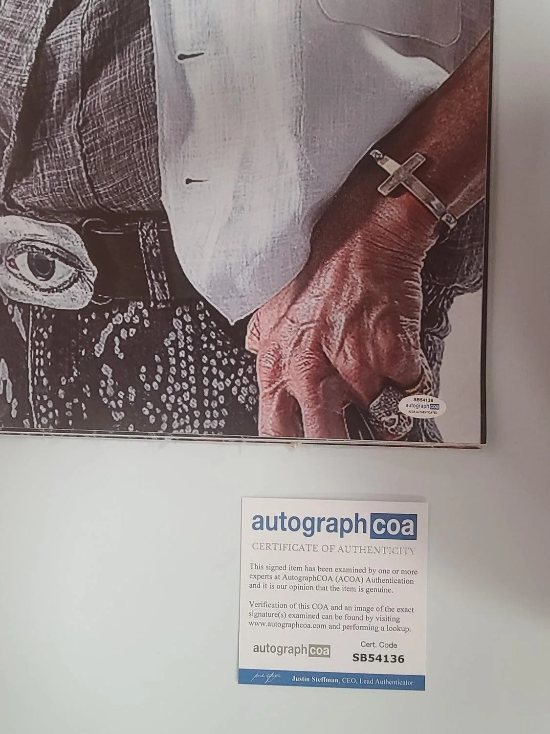 Aerosmith Steven Tyler Autographed Tilting Hat Framed 24x36 Canvas Photo Print A, изображение 3
