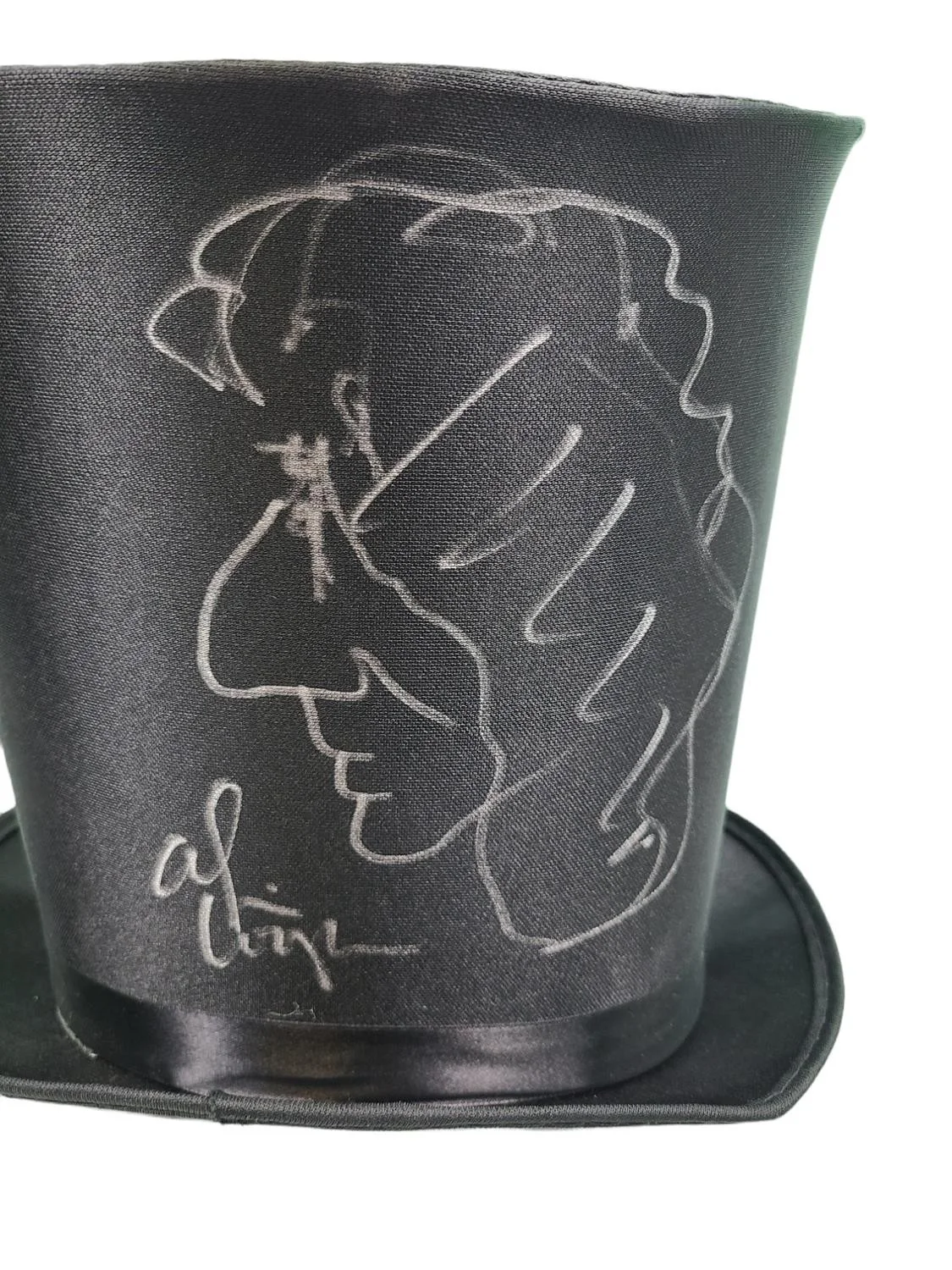 Alice Cooper Autographed Tophat Full Sketch & Display Stand Exact Video Proof, image 2