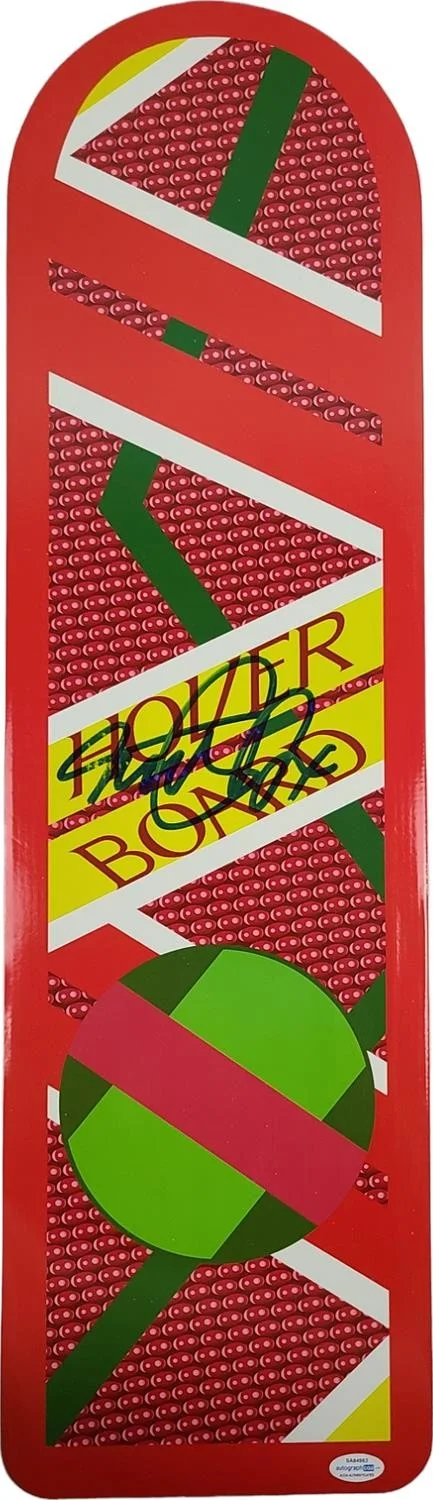 Back To The Future 24x36 Michael J Fox Autographed Framed Hoverboard Display ACO, image 2