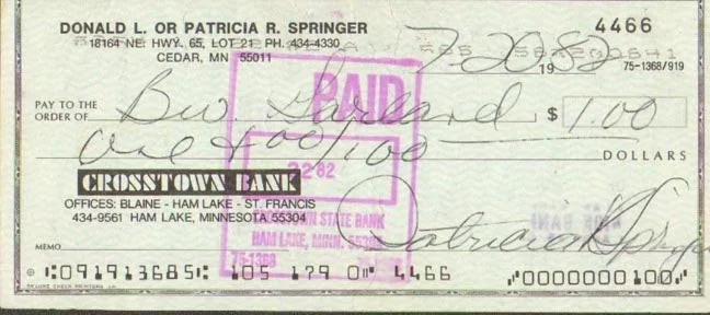 Beverly Garland Signed Autographed Cancelled Check, image 2