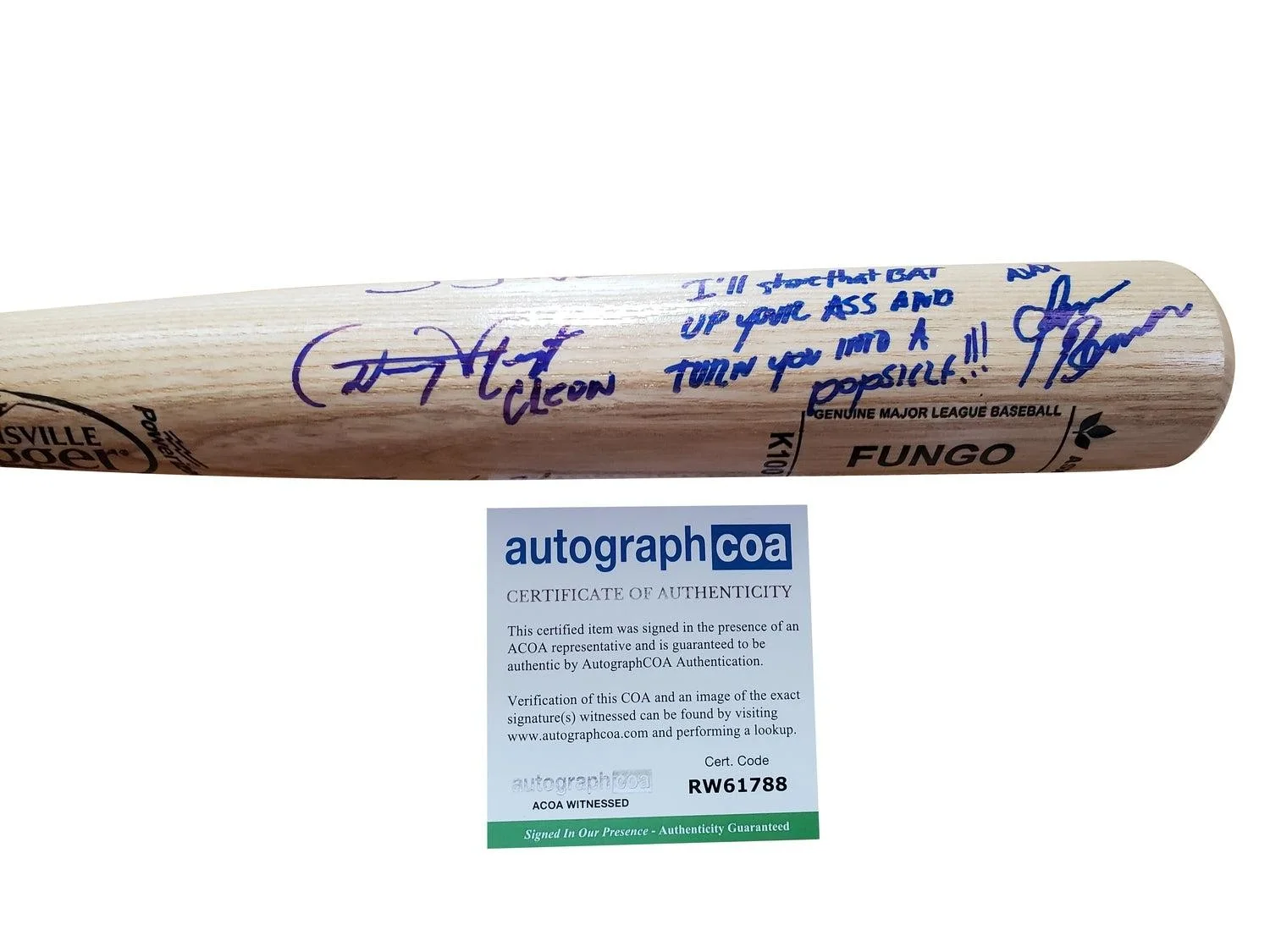 Warriors Cast Signed X7 Baseball Bat James Remar +6 Exact Proof, image 4