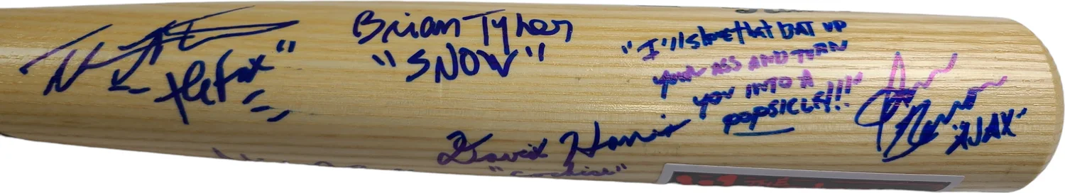 The Warriors Movie Cast Signed Bat w Popsicle Inscription Exact Proof ACOA, image 3