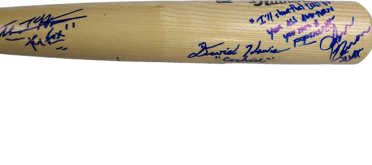 The Warriors Movie Cast Signed Bat w Popsicle Inscription Exact Proof ACOA, image 4