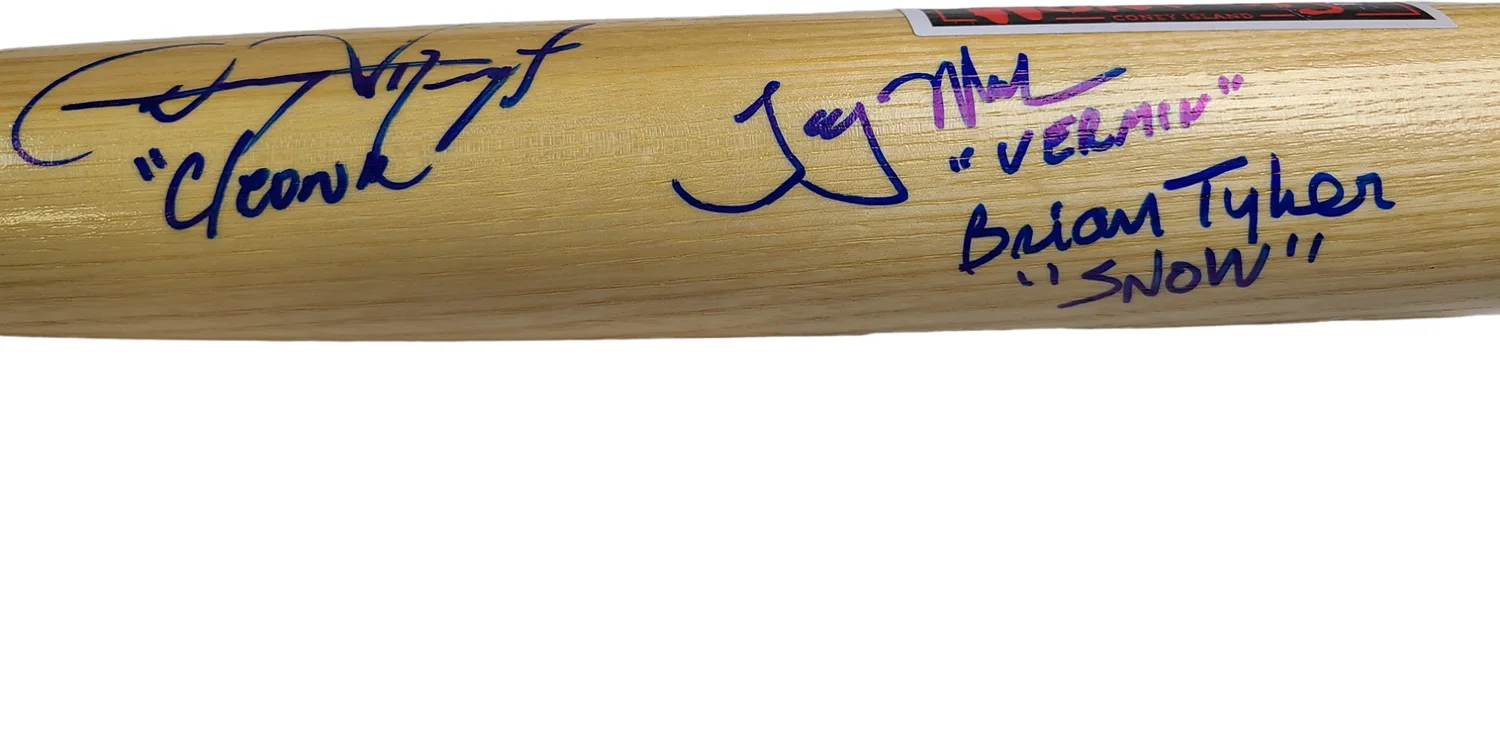 The Warriors Movie Cast Signed Bat w Popsicle Inscription Exact Proof ACOA, image 5