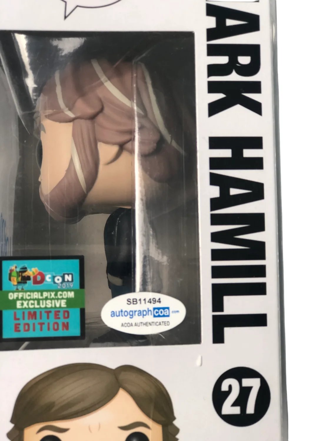 Mark Hamill Signed Star Wars Funko Pop! #27 Officialpix Ltd Edition, изображение 3