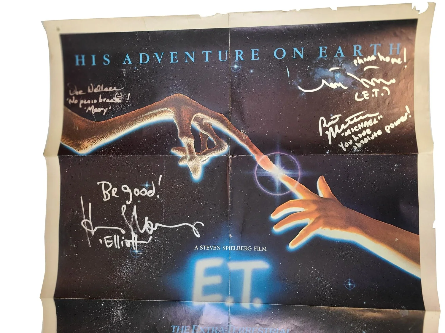 E.T. The Extra Terrestrial Cast Autographed Original Poster w Quotes Exact Proof, image 2