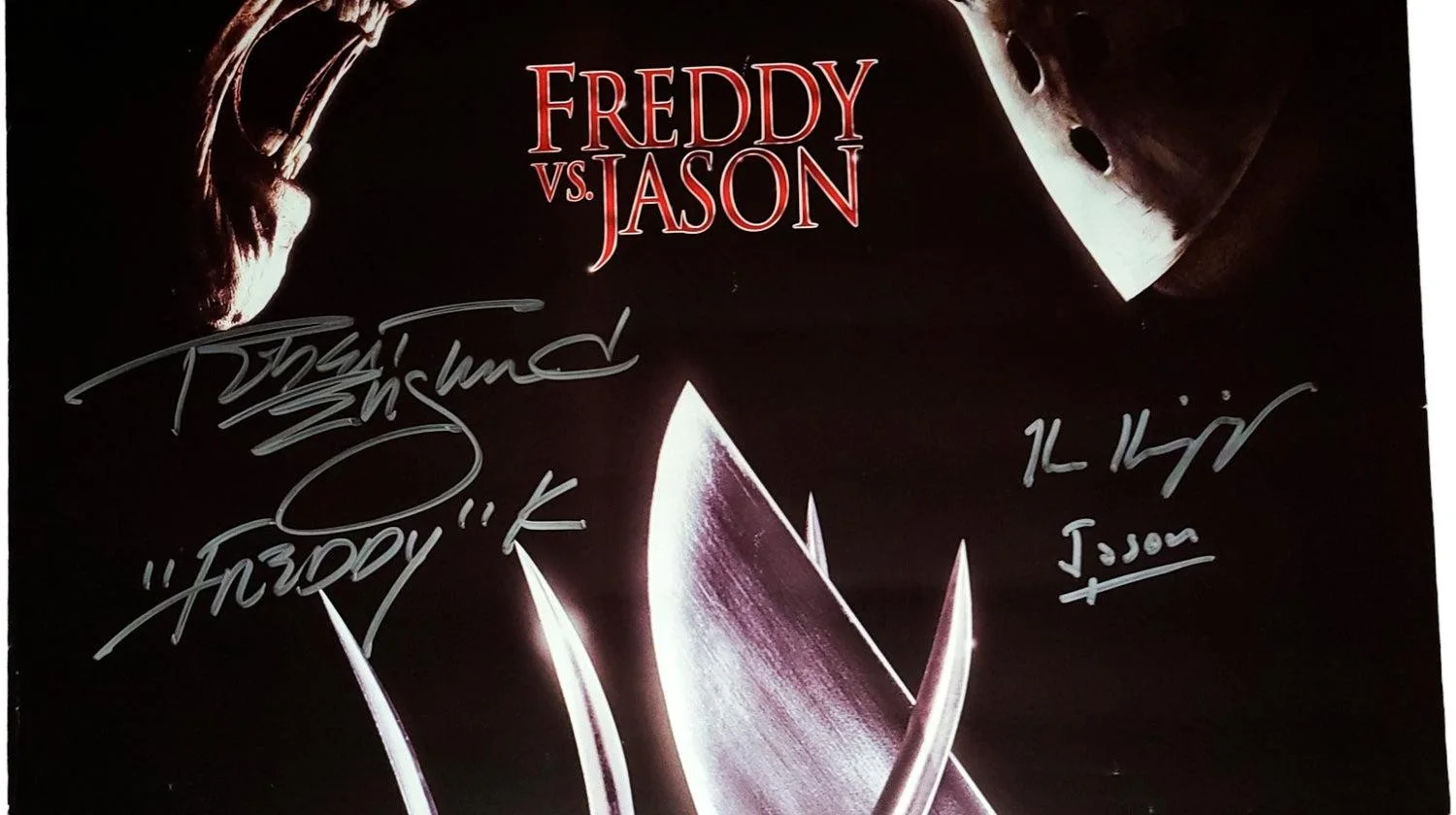 Freddy Vs Jason Robert Englund Kane Hodder Autographed Poster Authentic Signing, image 3