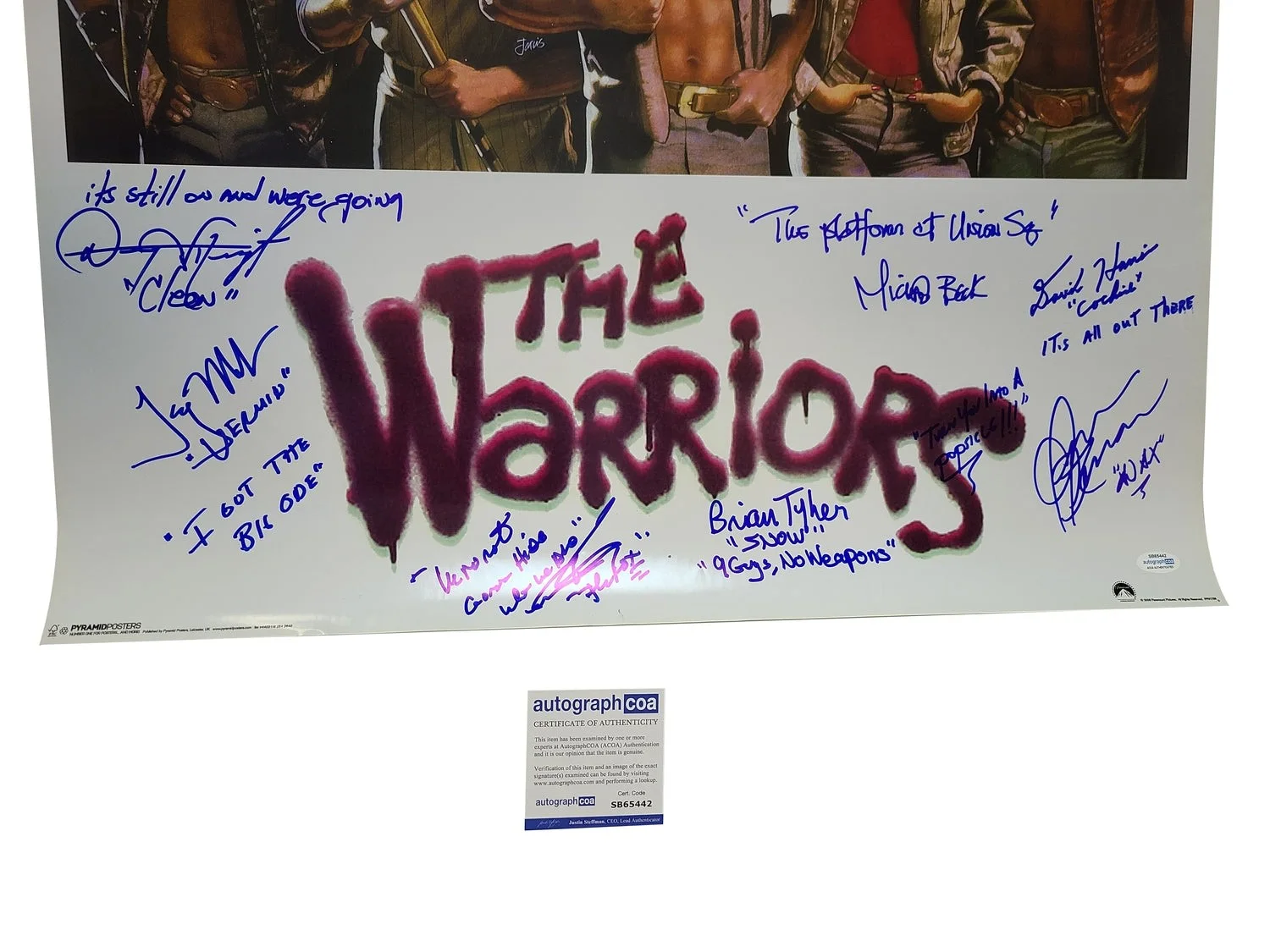 The Warriors Movie Cast Signed Movie Poster w Quotes Exact Proof ACOA, изображение 2