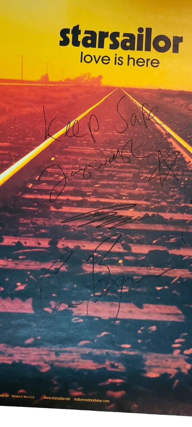 Starsailor Signed 18x24 Love Is Here Album Lp Cd Poster, изображение 2
