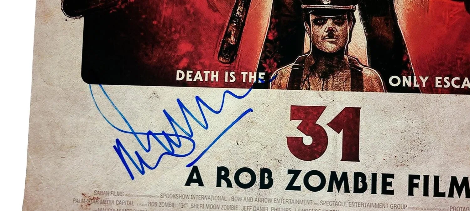 Malcolm McDowell Signed 22x32 31 Rob Zombie Movie Poster, image 3