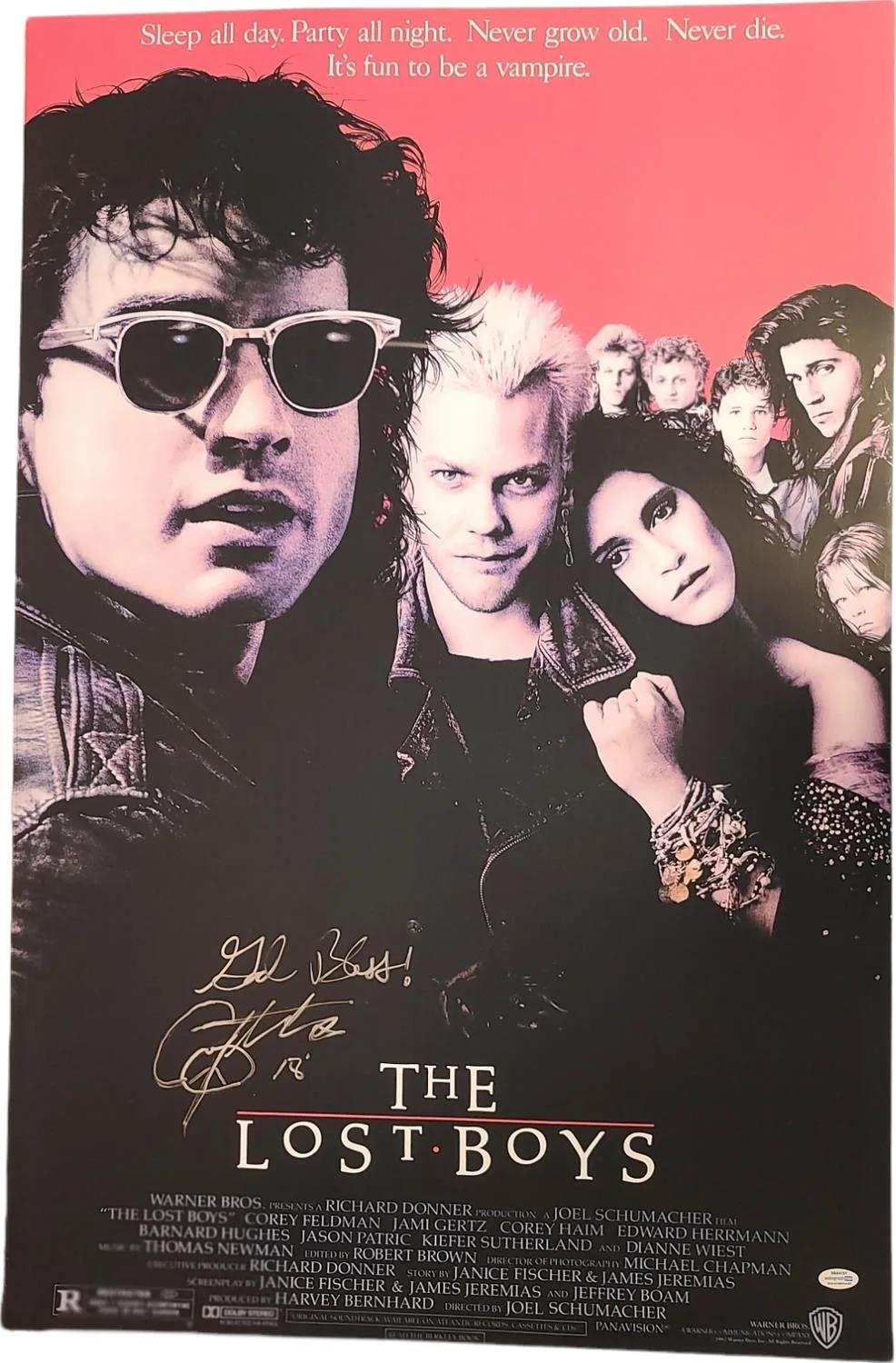 Corey Feldman The Lost Boys Signed Framed 24x36 Poster ACOA Exact Proof, image 2