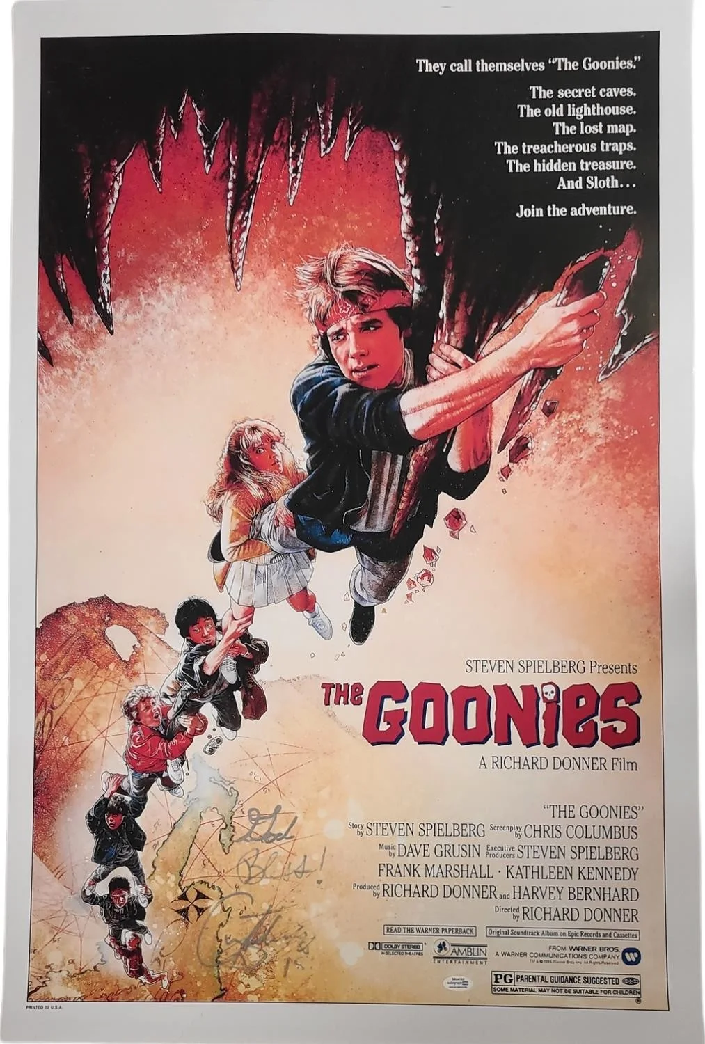 Corey Feldman The Goonies Signed Framed 24x36 Poster ACOA Exact Proof ACOA, image 2