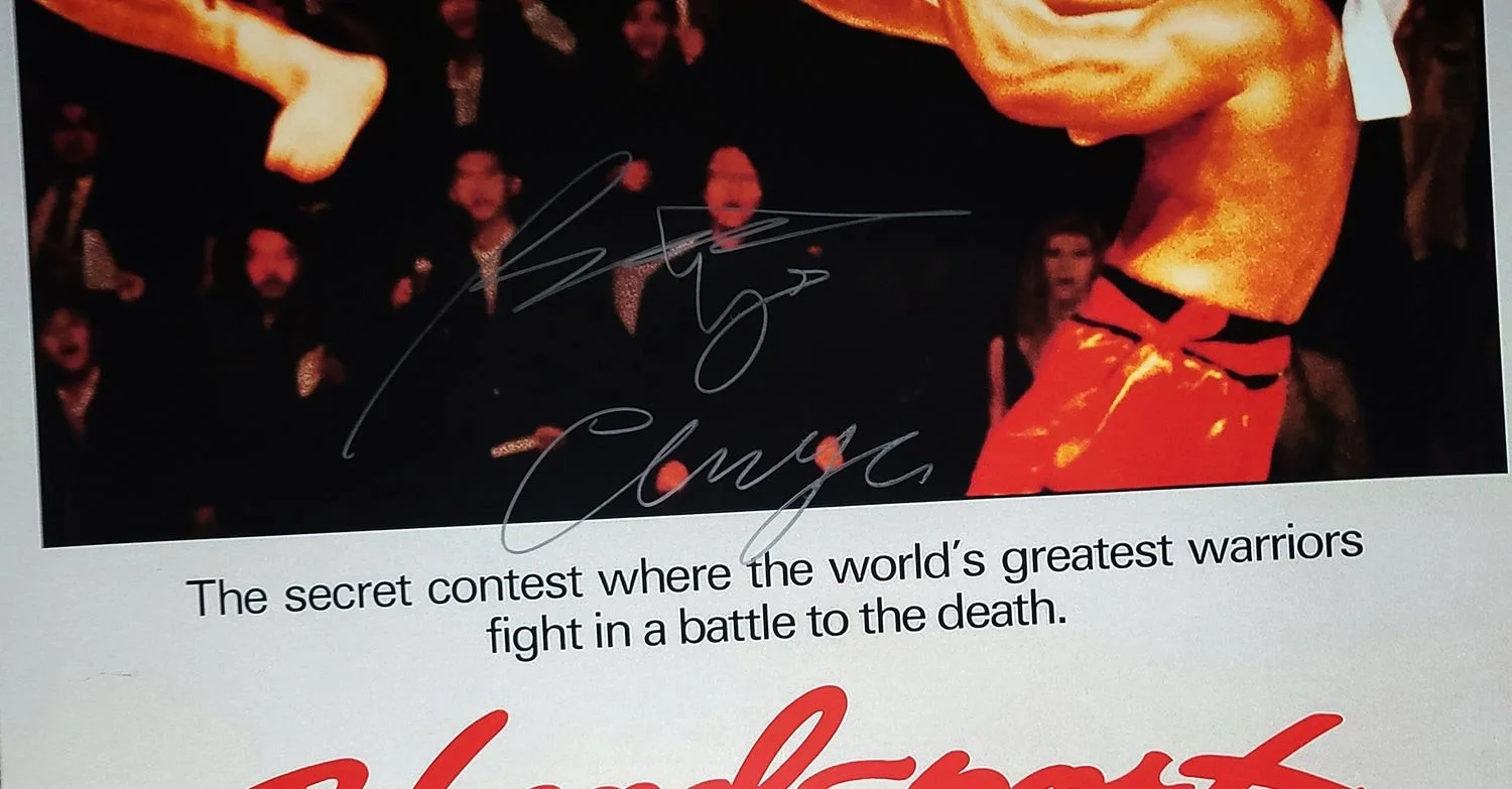 Bolo Yeung Signed Bloodsport 24x36 Poster w Chong Li Exact Proof, изображение 2