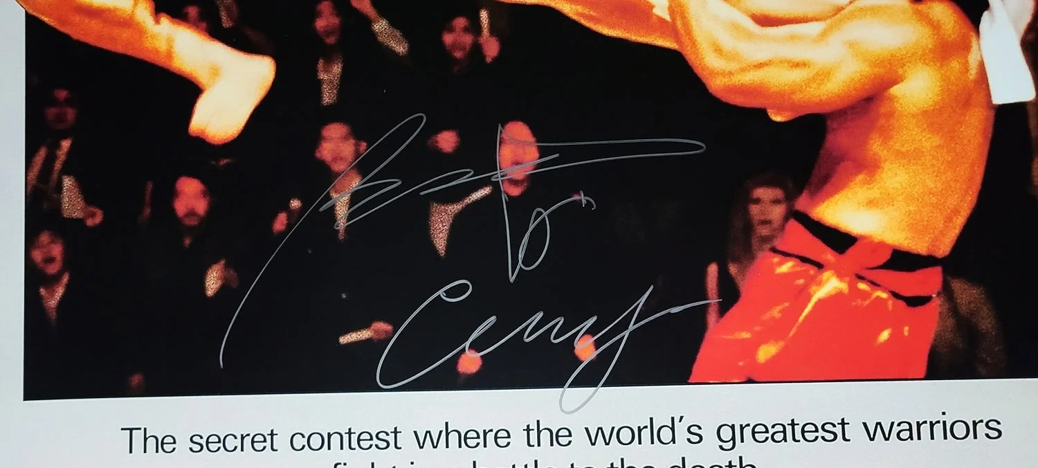 Bolo Yeung Signed Bloodsport 24x36 Poster w Chong Li Exact Proof, изображение 2
