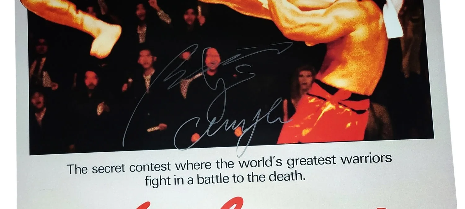 Bolo Yeung Signed Bloodsport 24x36 Poster w Chong Li Exact Proof, изображение 2