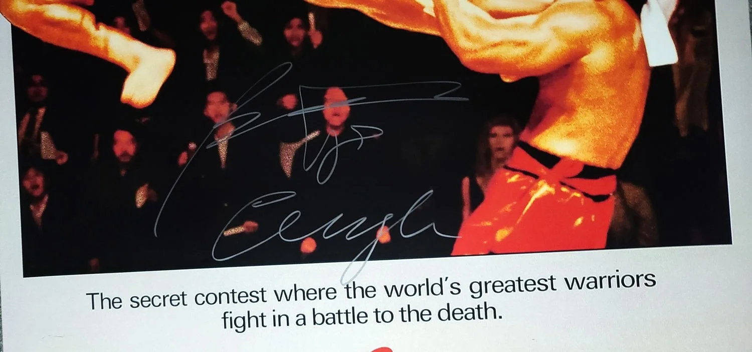 Bolo Yeung Signed Bloodsport 24x36 Poster w Chong Li Exact Proof, изображение 2