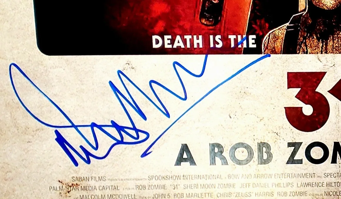31 Malcolm McDowell Autographed 24x36 Poster ACOA Witness ITP, image 2