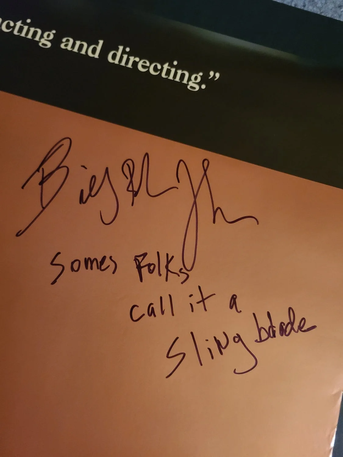 Billy Bob Thornton Autographed Original Sling Blade Poster w Movie Quote Exact P, image 2