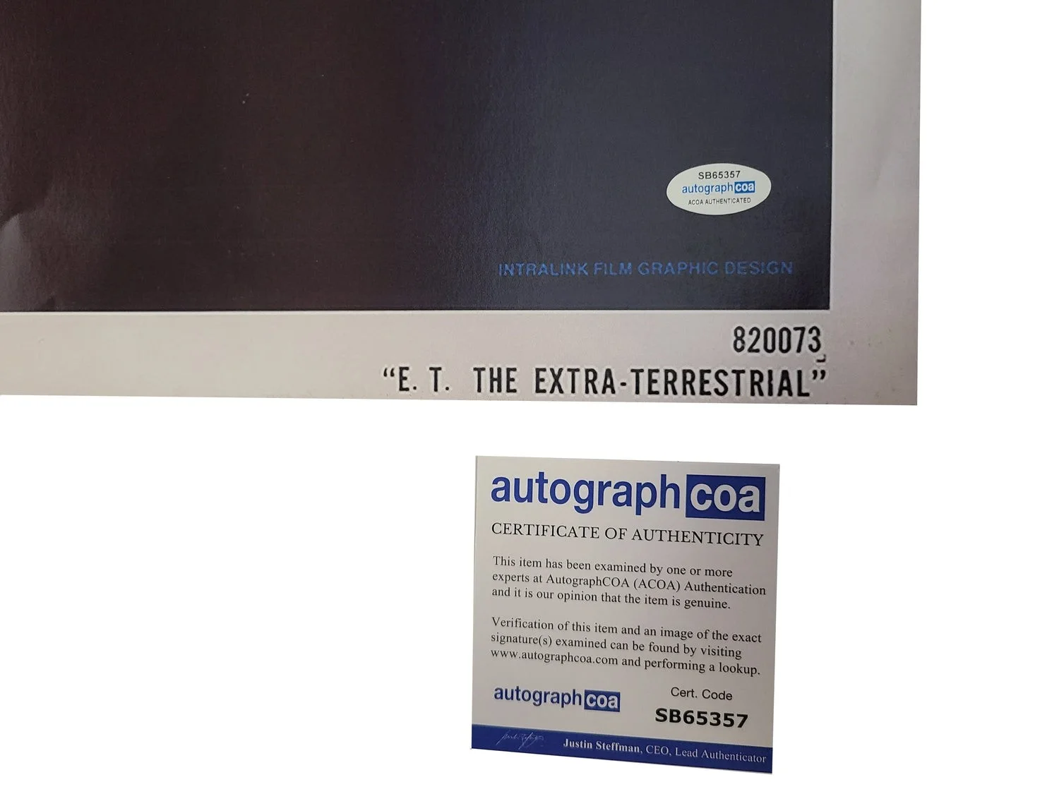 E.T. The Extra Terrestrial Cast Autographed Original Poster w Quotes Exact Proof, image 2