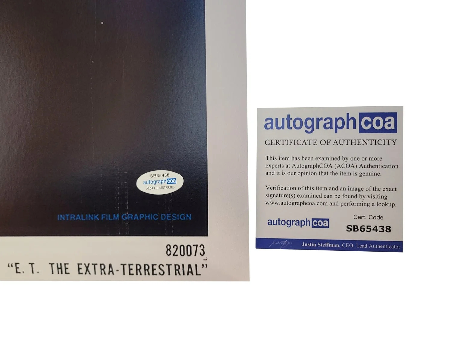 E.T. The Extra Terrestrial Cast Autographed 27x41 Movie Poster Exact Proof ACOA, изображение 2