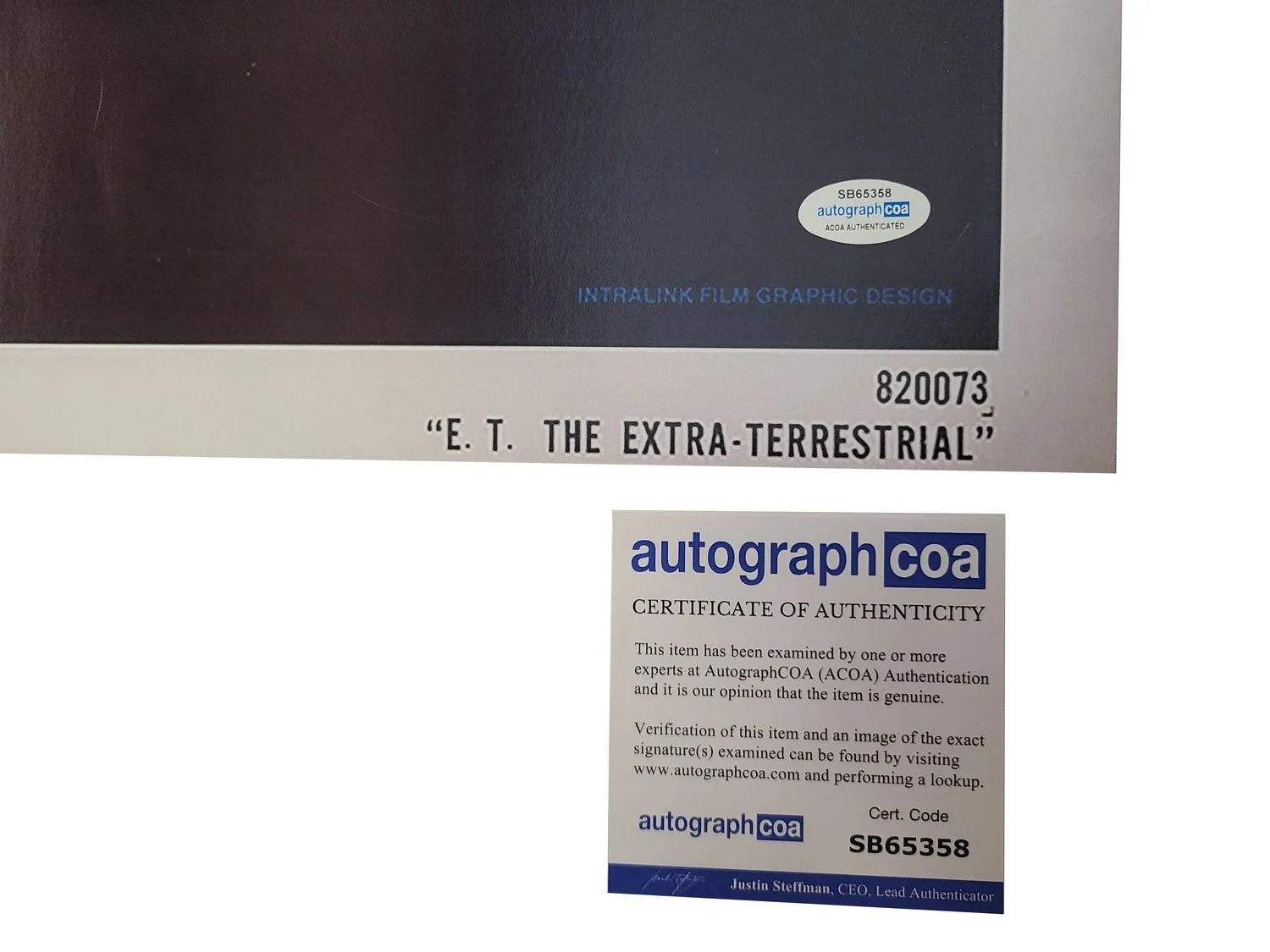 E.T. The Extra Terrestrial Cast Autographed Original Poster w Quotes Exact Proof, image 2